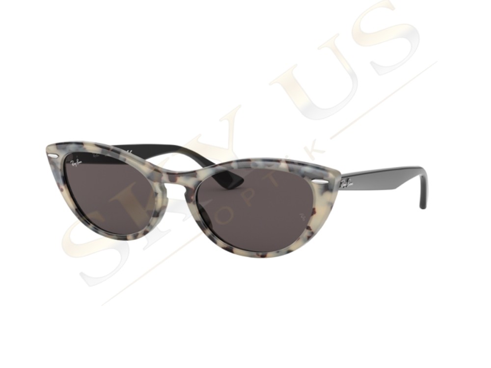 Ray-Ban RB4314N 1251/39 Nina Siyah Saplı Krem Leopar Kedi Gözü Gözlük