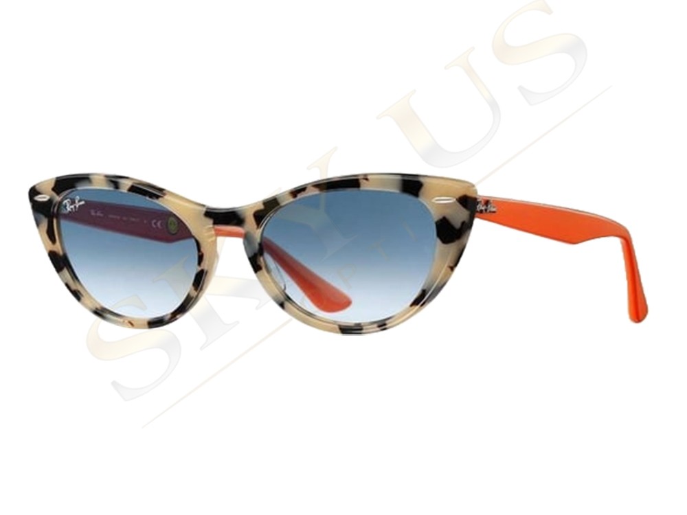 Ray-Ban RB4134N 12693/3F Nina Turuncu Saplı Leopar Kedi Gözü Gözlük