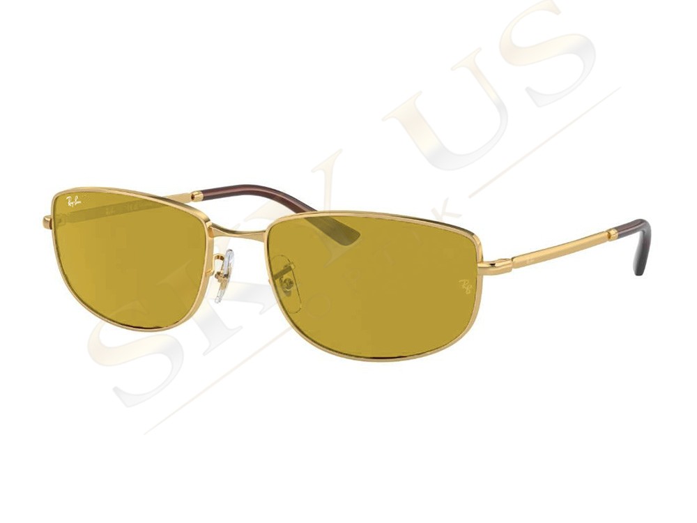 Ray-Ban RB3732 001/Q5 Altın Sarısı Metal Çerçeve Sarı Camlı Güneş Gözlüğü