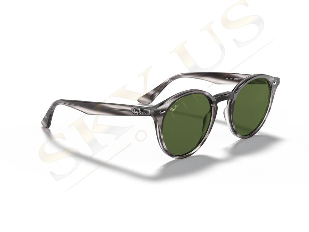 Ray-Ban RB2180F 6430/87 Gri Havana Şeffaf Yuvarlak Kemik Gözlük
