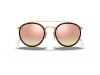Ray-Ban RB3647N 112/Z2 Round Double Bridge Pembe Aynalı Siyah Halkalı Gözlük