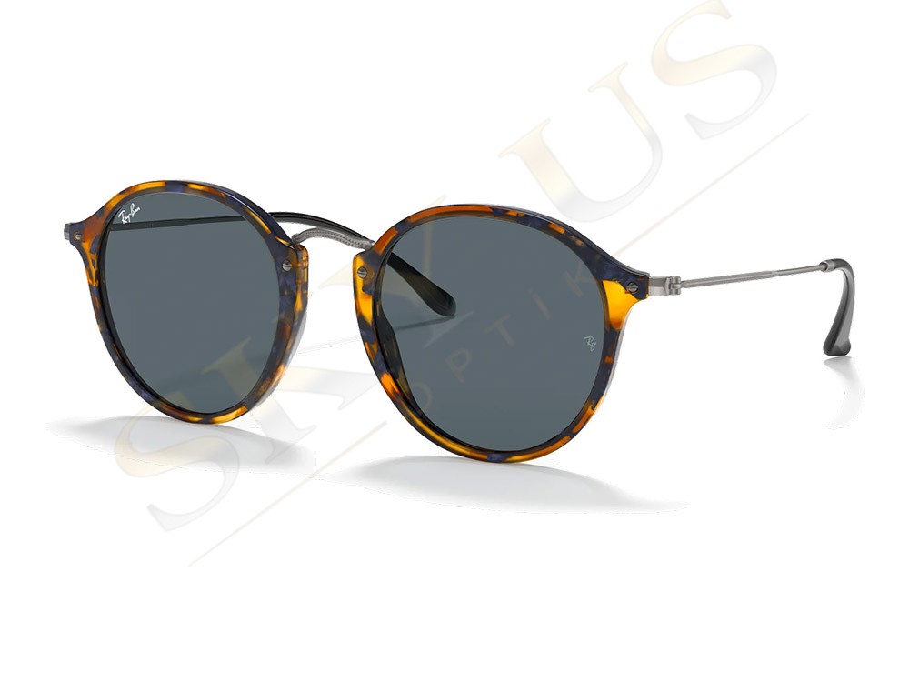Ray-Ban RB2447 1158 Round Fleck Havana Siyah Asetat Yuvarlak Güneş Gözlüğü