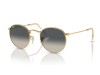 Ray-Ban RB3447 Round Metal Gold Frame Blue Gradient Lens Sunglasses Ray-Ban RB3447 001/3F Round Metal Altın Sarısı Çerçeve Mavi Degrade Güneş Gözlüğü
