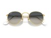 Ray-Ban RB3447 Round Metal Gold Frame Blue Gradient Lens Sunglasses Ray-Ban RB3447 001/3F Round Metal Altın Sarısı Çerçeve Mavi Degrade Güneş Gözlüğü