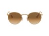 Ray-Ban RB3447 Round Metal Matte Gold Brown Gradient Lens Ray-Ban RB3447 112/51 Round Metal Kahverengi Degrade Yuvarlak Gözlük