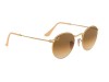 Ray-Ban RB3447 Round Metal Matte Gold Brown Gradient Lens Ray-Ban RB3447 112/51 Round Metal Kahverengi Degrade Yuvarlak Gözlük