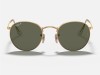 Ray-Ban RB3447 Round Metal Matte Gold G-15 Green Polarized Lens Ray-Ban RB3447 112/58 Round Metal Yeşil Polarize Mat Altın Gözlük