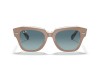 Ray-Ban RB2186 State Street Bicolor Beige Clear Blue Grey Gradient Lens Ray-Ban RB2186 1297/3M State Street Krem Katmanlı Kemik Gözlük